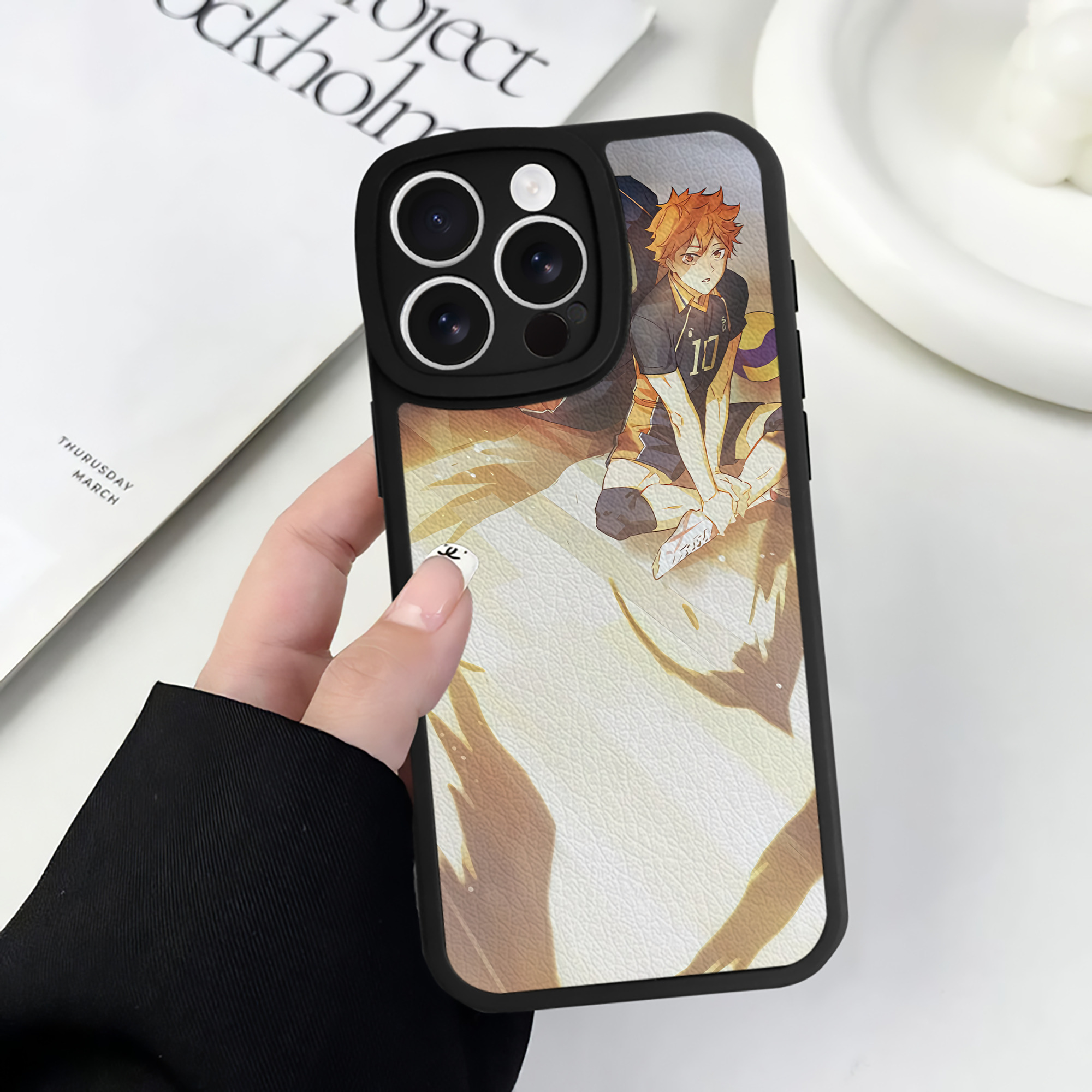 （画像用） ハイキュー!! Haikyu!! 【iPhone 16シリーズ対応】シリコンスマホケース（レザー調） 材質：シリコン
